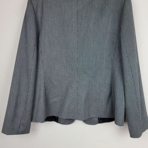 Tahari Black Checker Single Breasted One Button Peak Lapel Collar Blazer Size 14 - Picture 7 of 9